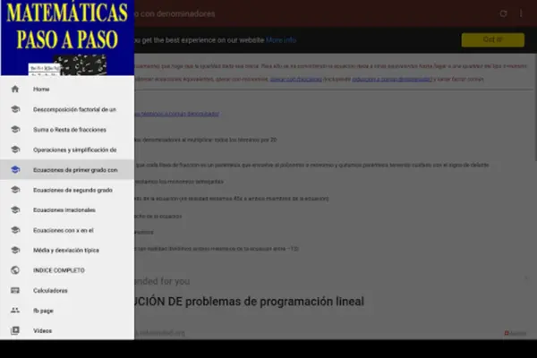 Matemáticas paso a paso android App screenshot 0