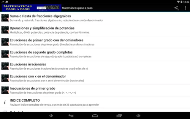 Matemáticas paso a paso android App screenshot 3